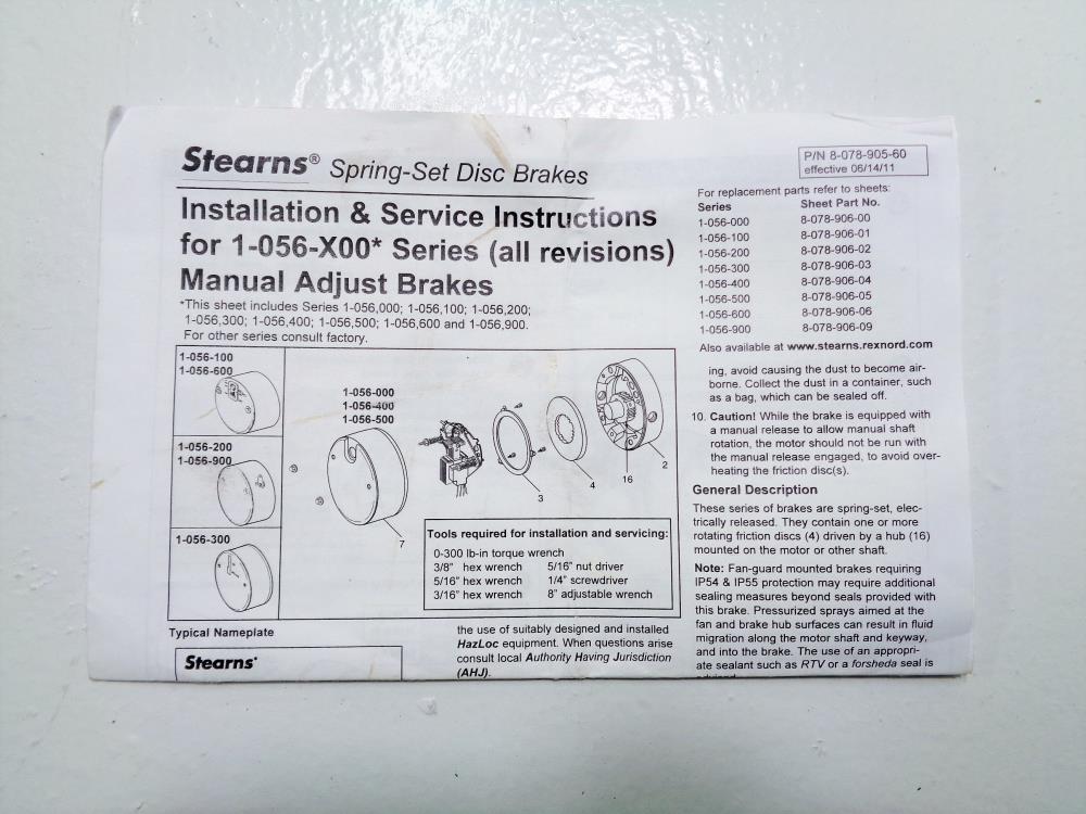 Stearns Spring-Set Disc Brake 105602100BQF